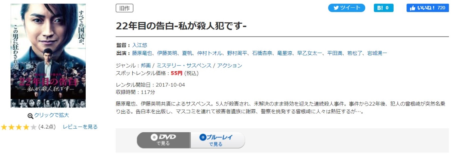 22年目の告白 -私が殺人犯です-