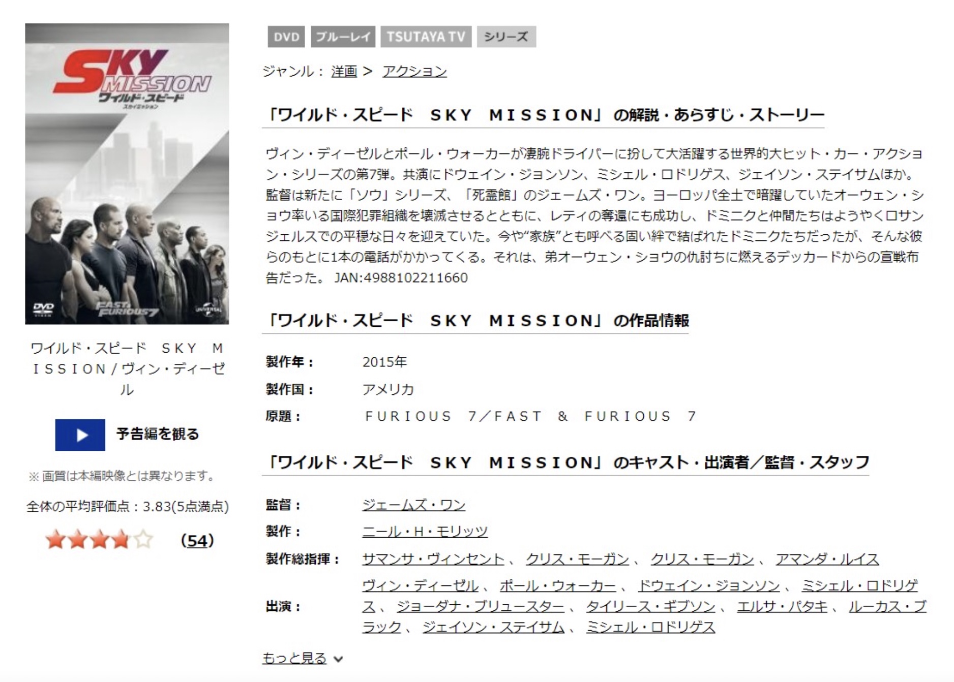 ワイスピ SKY MISSION